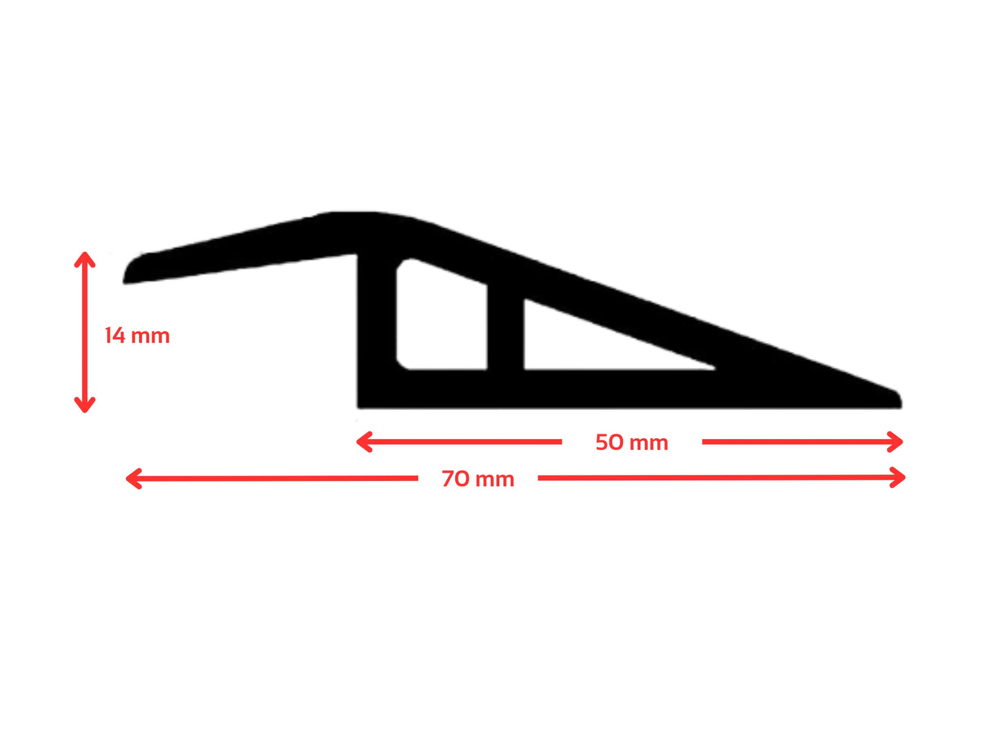 French Fitness Rubber Flooring Ramps Beveled Edge Transition Strip 12mm V1 (New) Image 4