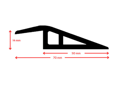 French Fitness Rubber Flooring Ramps Beveled Edge Transition Strip 12mm V1 (New) Image 4