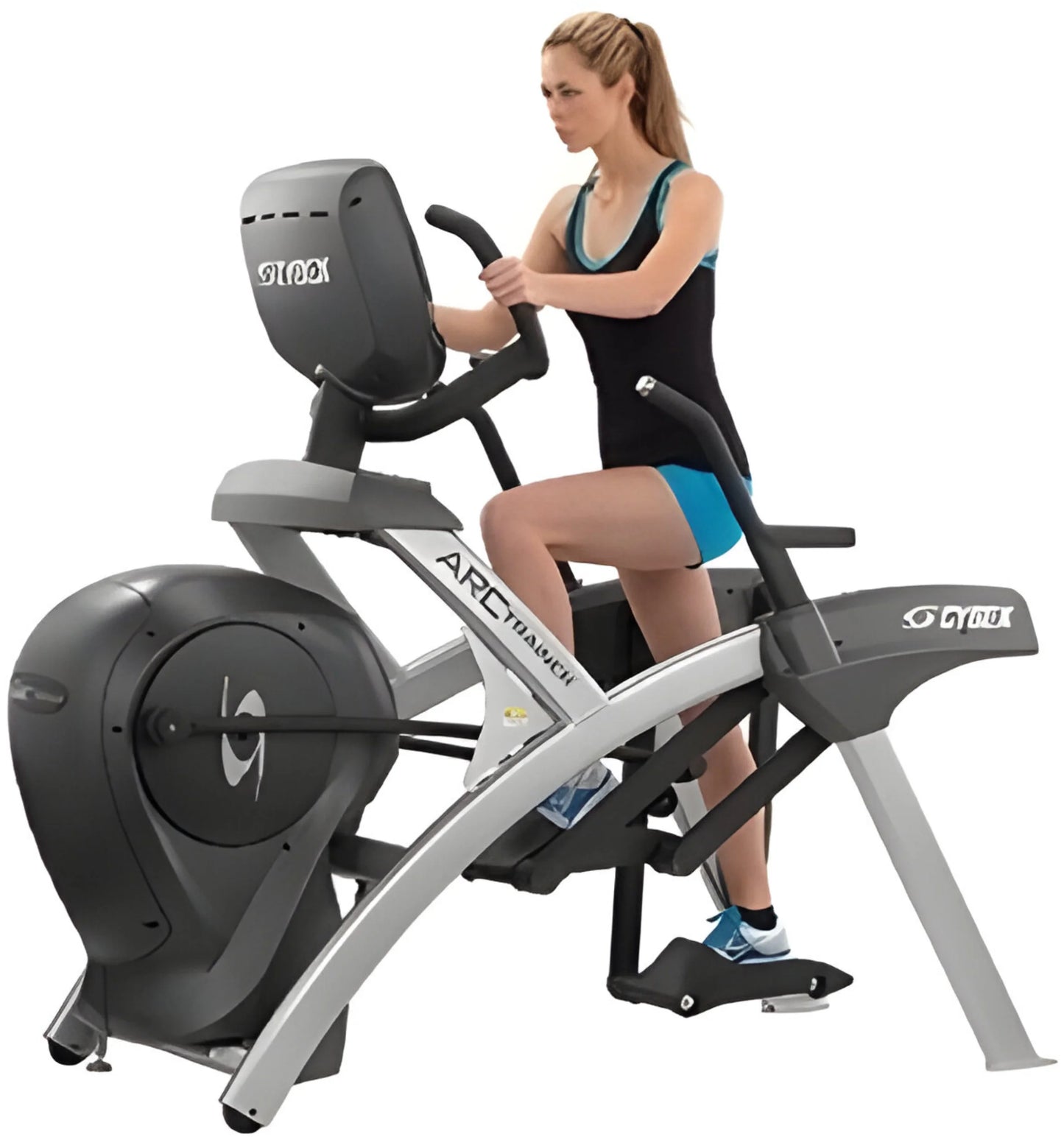 Cybex 772a Lower Body Arc Trainer (Remanufactured) - Angled View with User