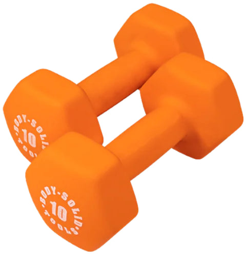 Body Solid BSTND10 Neoprene Dumbbell- 10 lbs. Orange (New)