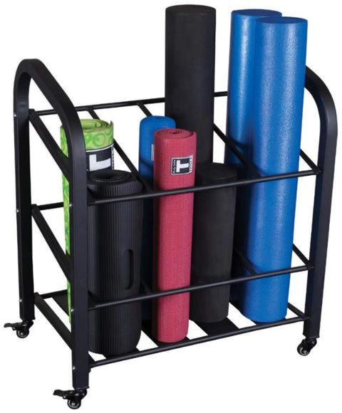 Body-Solid GYR500 Foam Roller / Yoga Mat Storage Cart Rack (New)