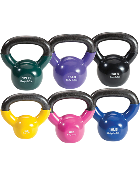 Body Solid KBVS70 Vinyl Coated Kettlebell Set 5-20 lb. (New)