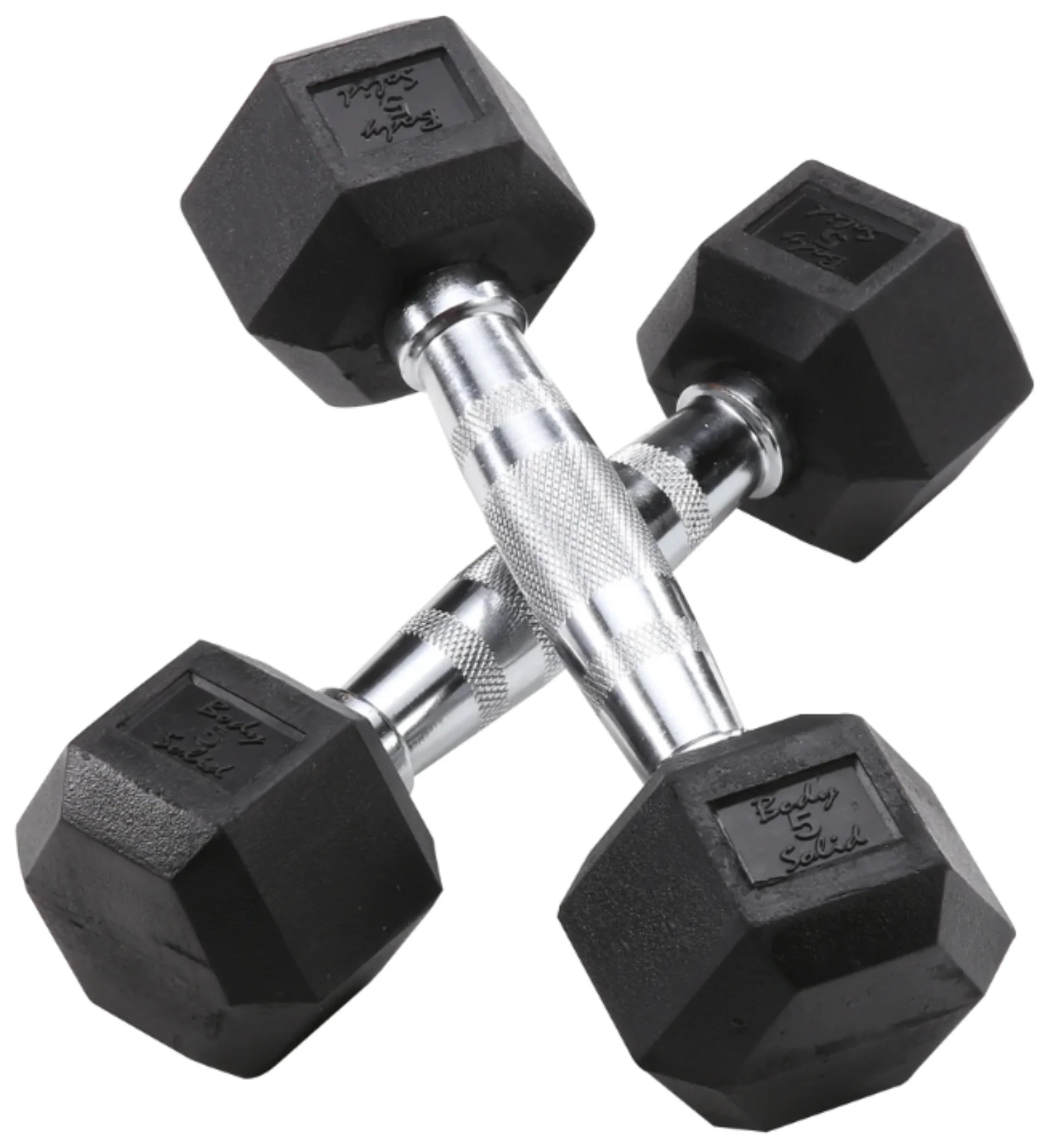Body Solid SDRS550 Rubber Coated Hex Dumbbell Set 5 to 50 lbs. (New)