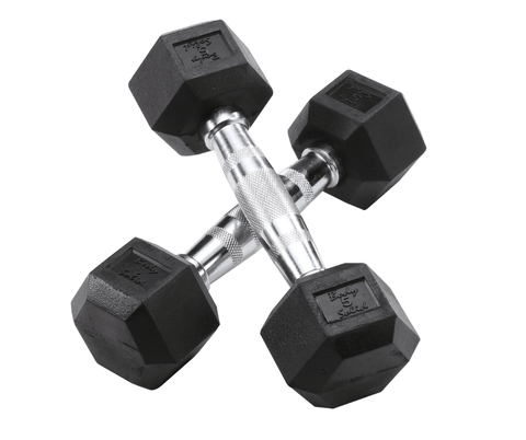 Body Solid SDRS550 Rubber Coated Hex Dumbbell Set 5 to 50 lbs. (New) Image 2