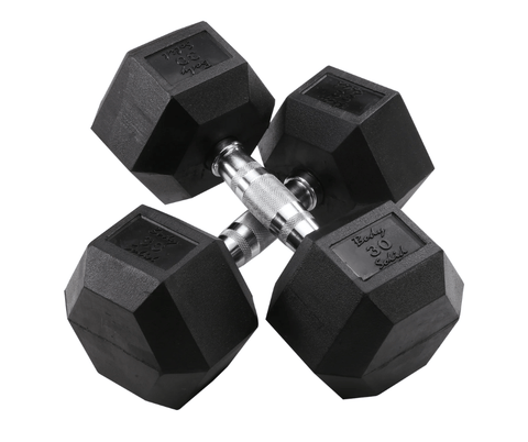 Body Solid SDRS550 Rubber Coated Hex Dumbbell Set 5 to 50 lbs. (New) Image 4