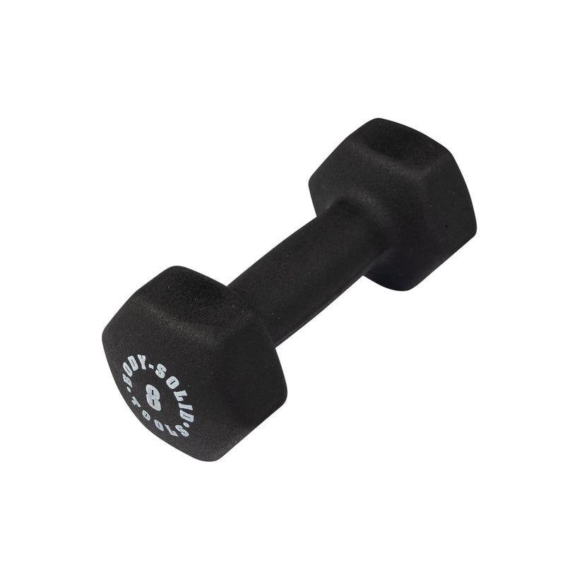 Body Solid BSTND8 Neoprene Dumbbell- 8 lbs. Black (New)
