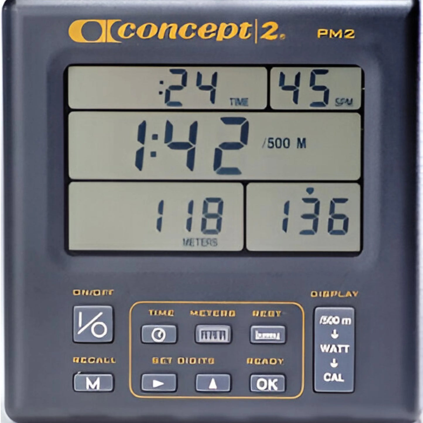 Concept2v - Model C Indoor Rower w/PM2 Console (Remanufactured) -Close Up View
