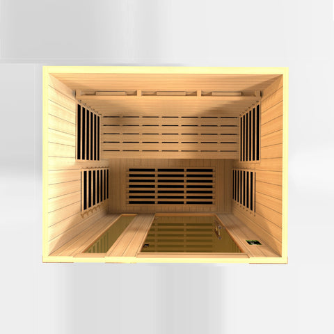 GoldenDesigns DYN-6336-03 FS Dynamic Lugano 3-Person Full Spectrum Near Zero EMF FAR Infrared Sauna (New)