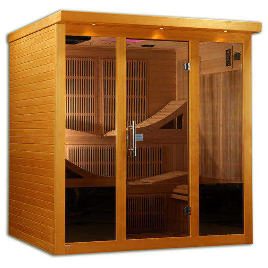 GoldenDesigns DYN-6996-01 Elite Dynamic Monaco 6-person Ultra Low EMF FAR Infrared Sauna (New) Image