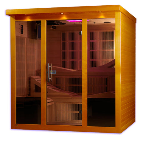 GoldenDesigns DYN-6996-01 Elite Dynamic Monaco 6-person Ultra Low EMF FAR Infrared Sauna (New)