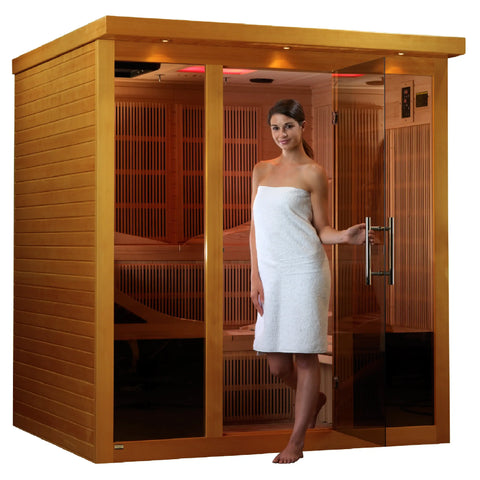 GoldenDesigns DYN-6996-01 Elite Dynamic Monaco 6-person Ultra Low EMF FAR Infrared Sauna (New) Image 3