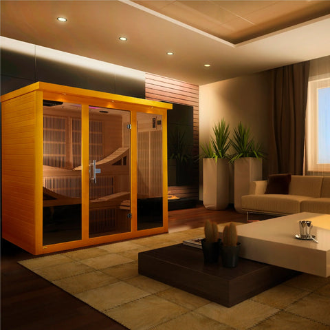 GoldenDesigns DYN-6996-01 Elite Dynamic Monaco 6-person Ultra Low EMF FAR Infrared Sauna (New) Image 6