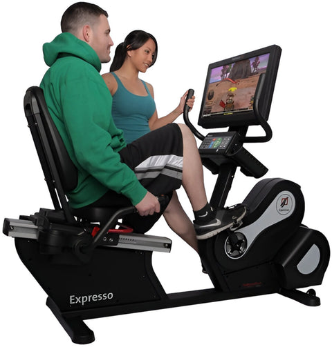Expresso Fitness HD Recumbent Bike HDR (Remanufactured) - Angled View with users