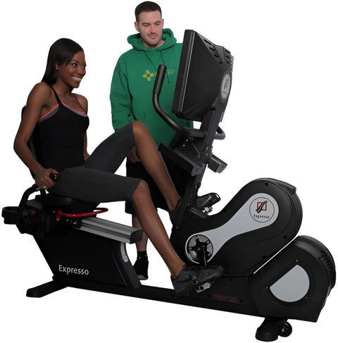 Expresso Fitness HD Recumbent Bike HDR (Remanufactured) - Angled View with Users