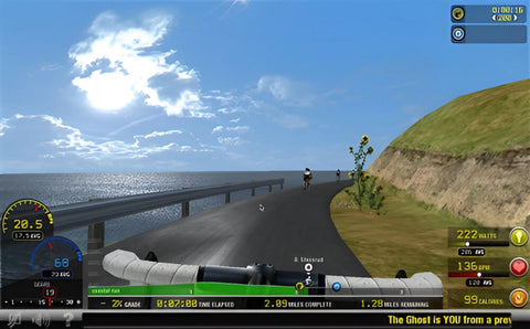Expresso Fitness HD Recumbent Bike HDR (Remanufactured) - Virtual Reality Video Console View