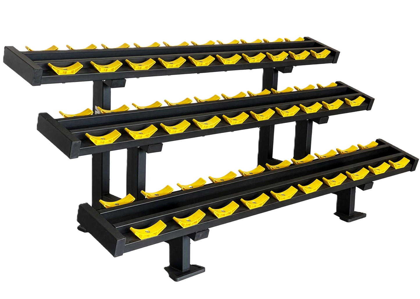 French Fitness 3 Tier Saddle 15 Pair Dumbbell Rack V3 (New)