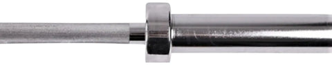 French Fitness 5' Chrome Olympic Bar - 26 Lbs (New) - Side View