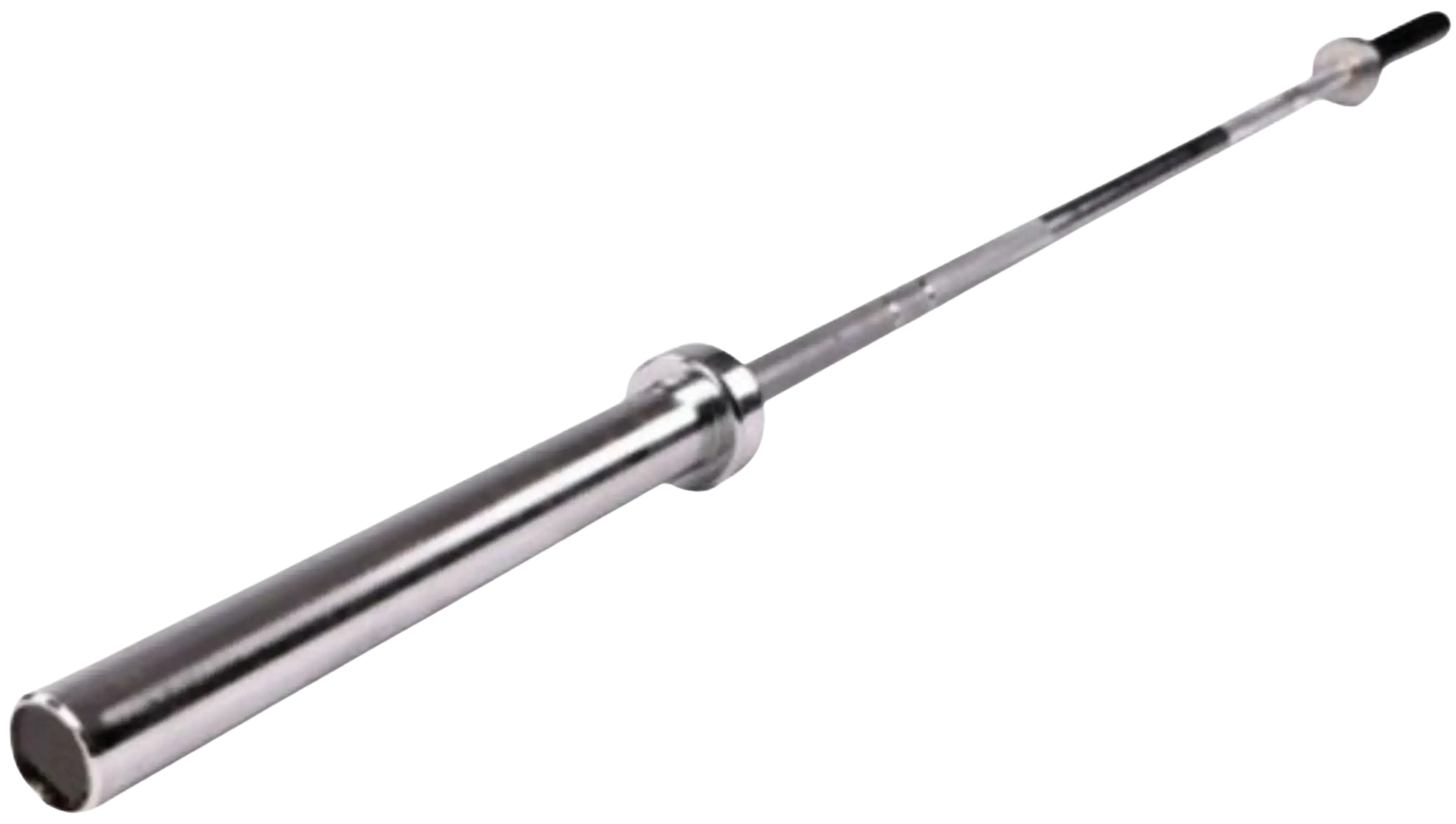 French Fitness 6' Chrome Olympic Bar - 33 Lbs (New) - Angled View