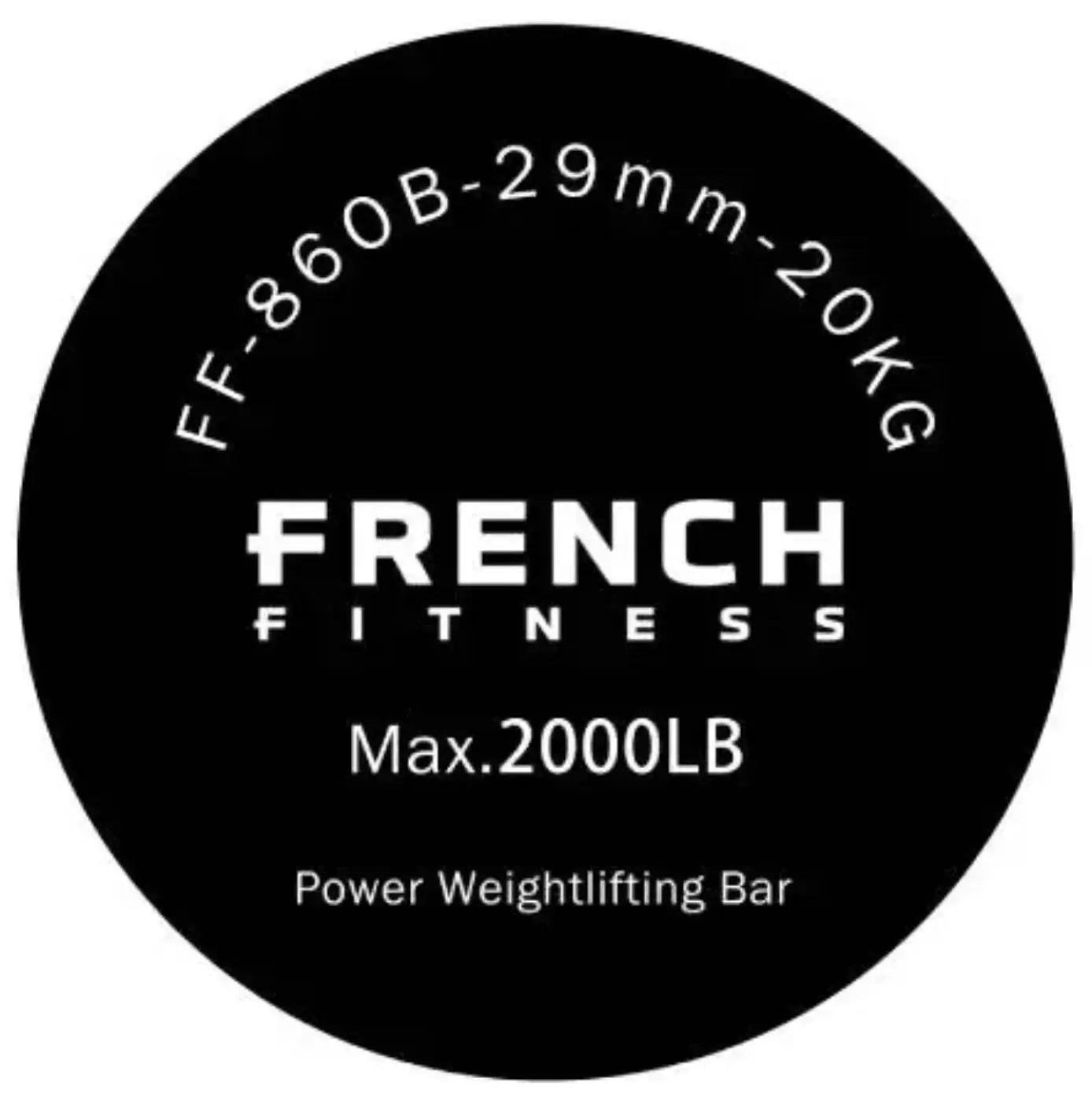 French Fitness - 7' (86") 45 Lb Olympic Elite Power Bar -2000 Lb (New) - Close Up View