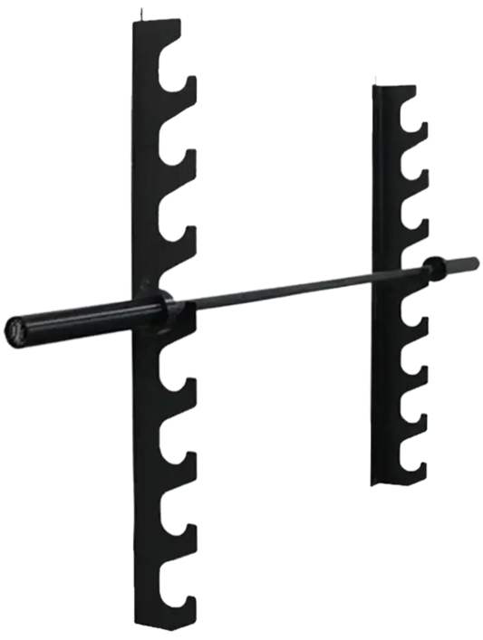 French Fitness - 8 Bar Wall Mounted Horizontal Rack (New) - Angled View