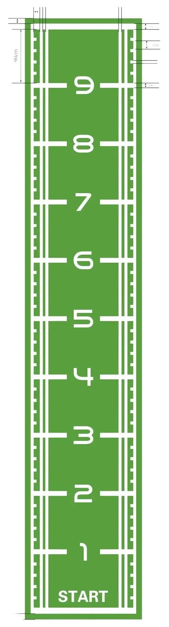 French Fitness - Artificial Performance Gym Turf Track w/Start Marker - 14 ft x 50 ft (New) - Overhead View