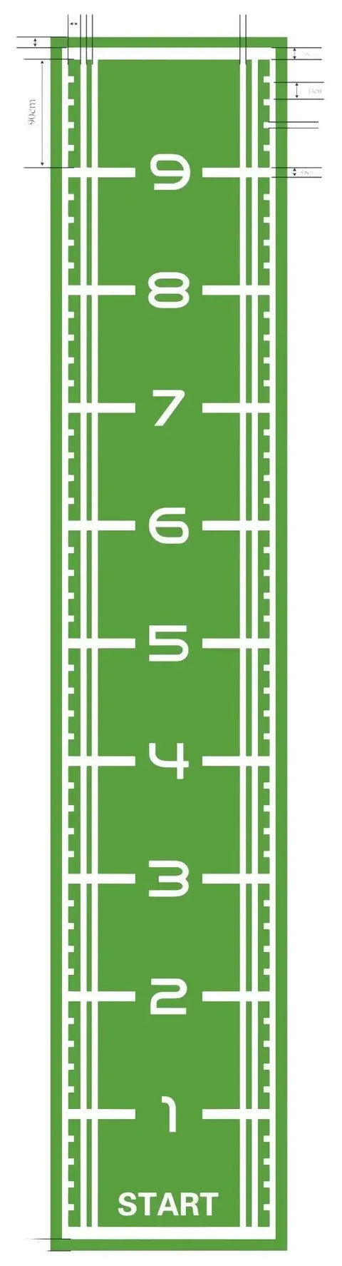 French Fitness - Artificial Performance Gym Turf Track w/Start Marker - 14 ft x 50 ft (New) - Overhead View