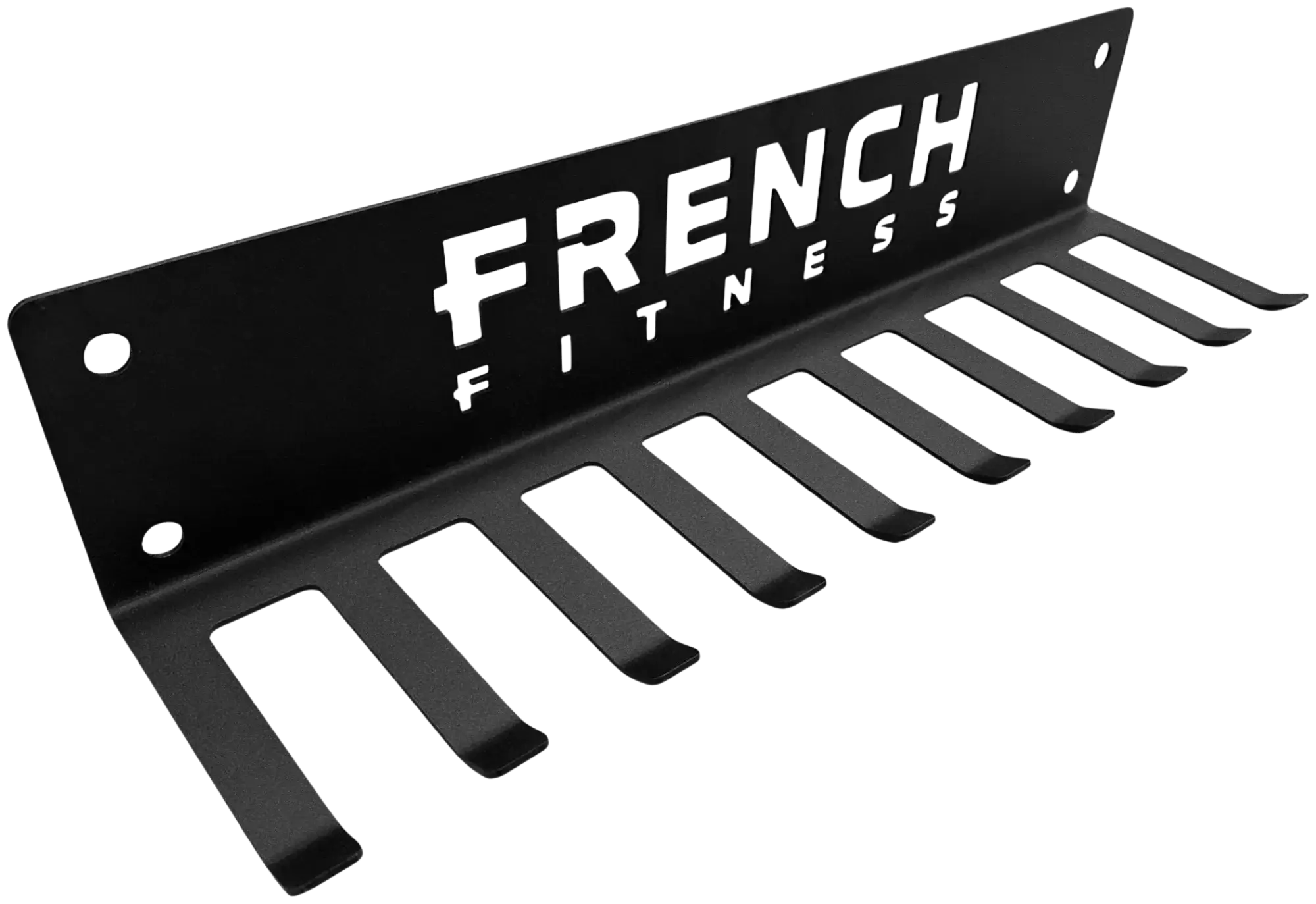 French Fitness - Belt & Band Hanger Wall Mounted Rack (New) - Angled View
