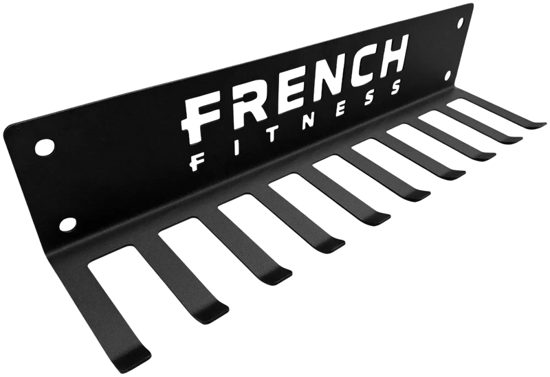 French Fitness - Belt & Band Hanger Wall Mounted Rack (New) - Angled View