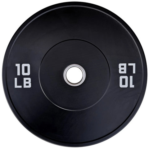 French Fitness Olympic Black Bumper Plate 10 lbs - Blank (New)