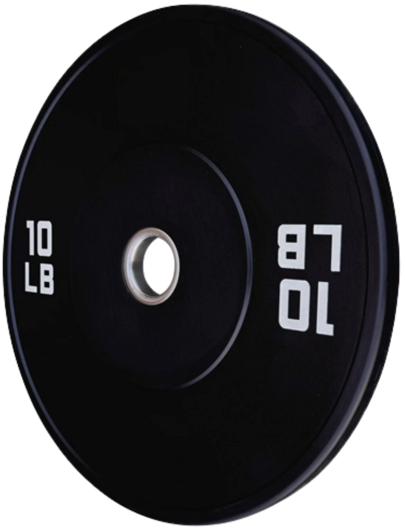 French Fitness Olympic Black Bumper Plate 10 lbs - Blank (New)