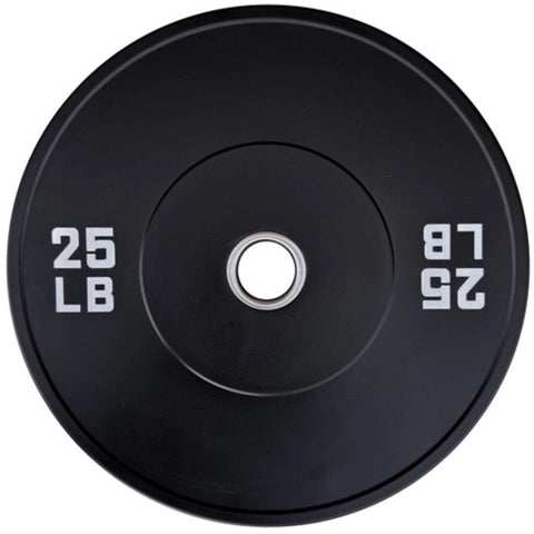 French Fitness Olympic Black Bumper Plate 25 lbs - Blank (New)