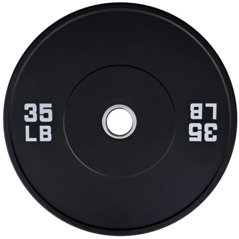 French Fitness Olympic Black Bumper Plate 35 lbs - Blank (New)
