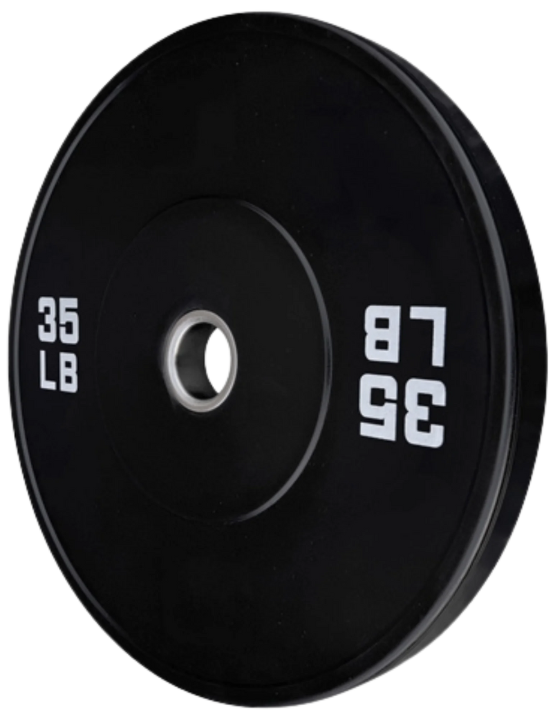 French Fitness Olympic Black Bumper Plate 35 lbs - Blank (New)