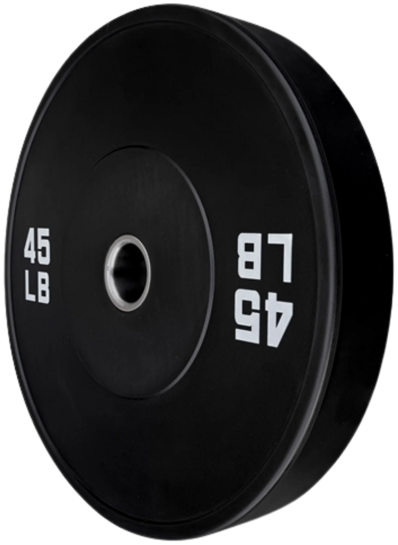 French Fitness Olympic Black Bumper Plate 45 lbs - Blank (New)