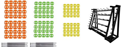 French Fitness Aerobic Bar & Plate Rack - Fits 20 Sets (New)