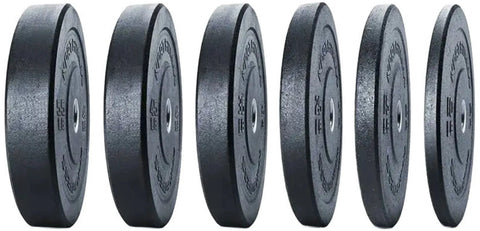French Fitness Olympic Bumper Plates Set w/7 ft Olympic Bar 515 lbs - Crumb Rubber (New)