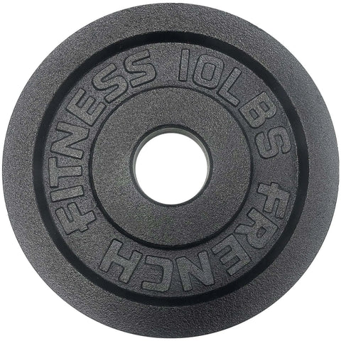 French Fitness - Cast Iron Olympic Weight Plate V1 10 lbs (New) - Side View