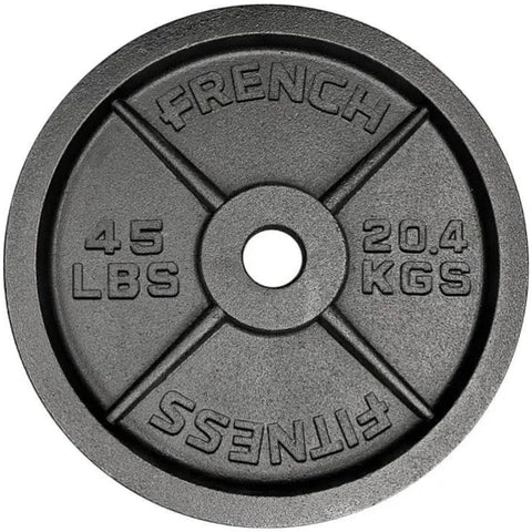 French Fitness Cast Iron Olympic Weight Plate V1 Set 260 lbs (New)