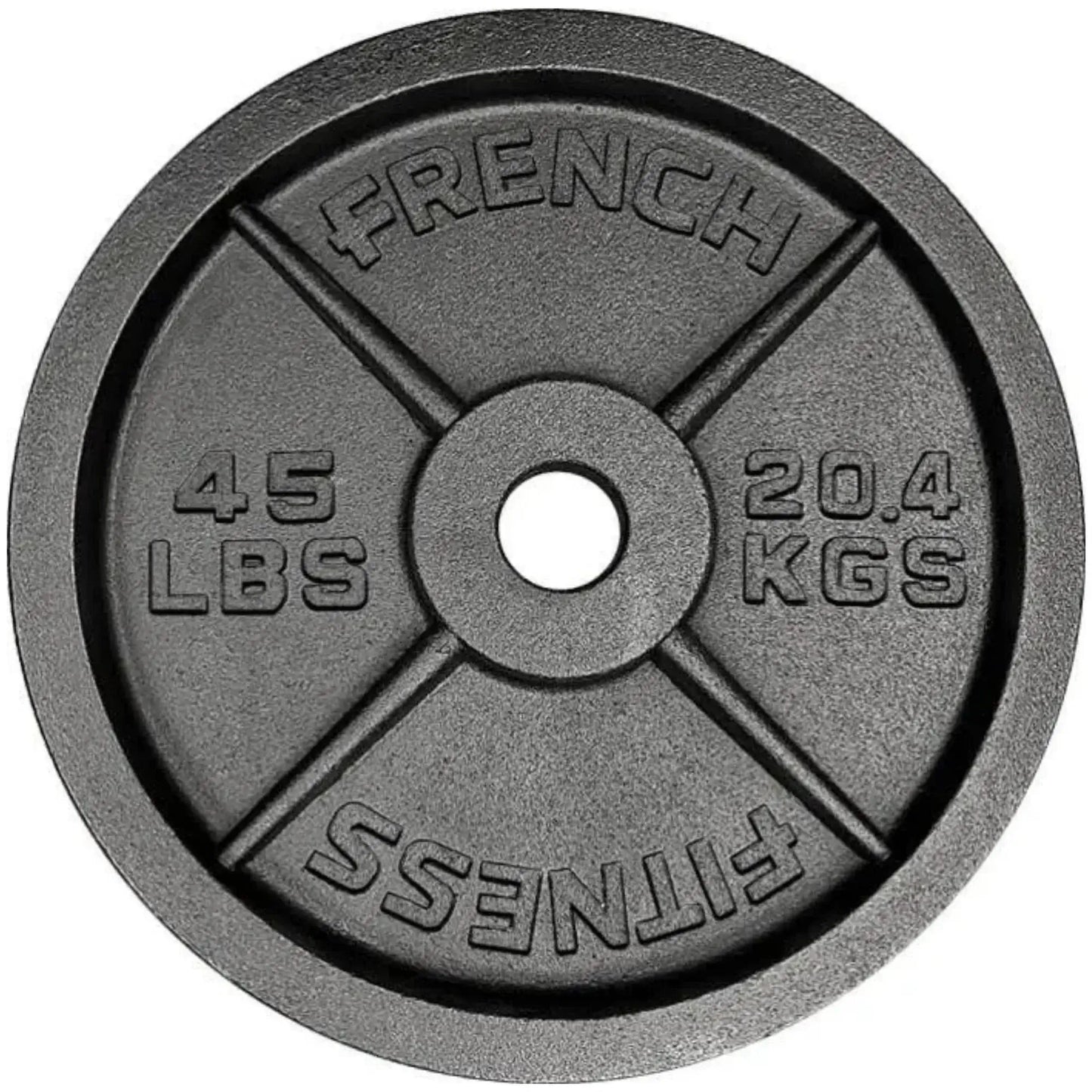 French Fitness - Cast Iron Olympic Weight Plate V1 Set 260 lbs (New) - Side View