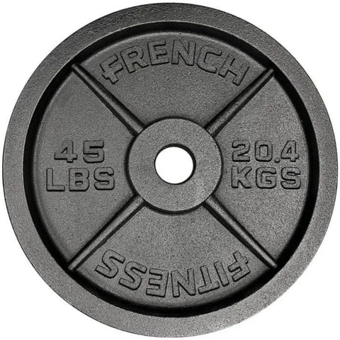French Fitness Cast Iron Olympic Weight Plate V1 Set 350 lbs (New)