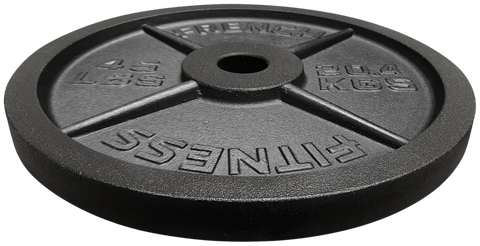 French Fitness - Cast Iron Olympic Weight Plate V1 45 lbs (New) - Front View