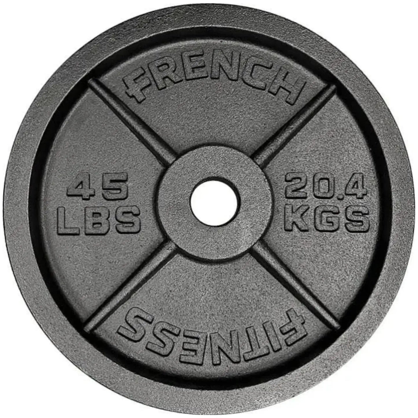 French Fitness - Cast Iron Olympic Weight Plate V1 Set 450 lbs (New) - Side View