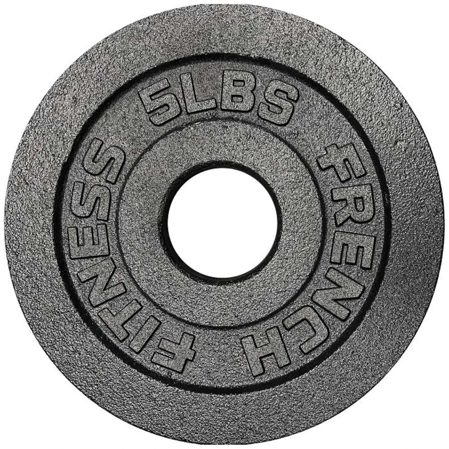 French Fitness - Cast Iron Olympic Weight Plate V1 5 lbs (New) - Side View