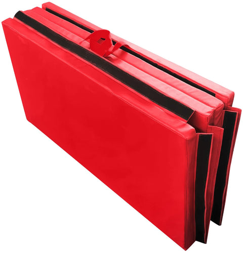 French Fitness 8' x 6' x 2" Crash Mats - 3-Fold 4-Section Folding Gymnastics Mat (New)
