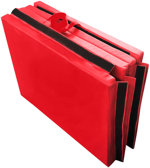 French Fitness 8' x 4' x 2" Crash Mats - 3-Fold 4-Section Folding Gymnastics Mat (New)