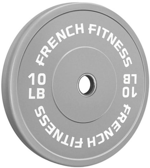 French Fitness Olympic Colored Bumper Plate Set 230 lbs (New)