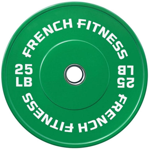 French Fitness Olympic Colored Bumper Plate 25 lbs (New)