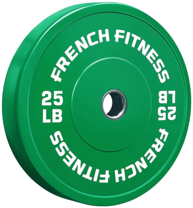 French Fitness Olympic Colored Bumper Plate 25 lbs (New)