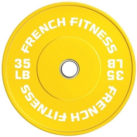 French Fitness Olympic Colored Bumper Plate 35 lbs (New)