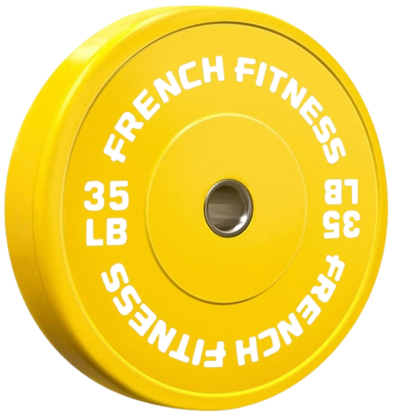 French Fitness Olympic Colored Bumper Plate 35 lbs (New)